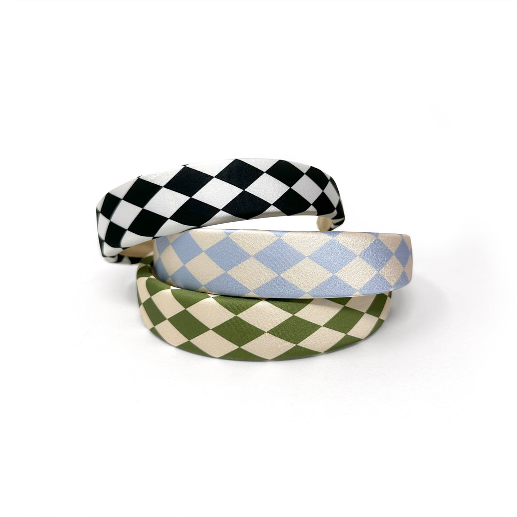 Checkerboard Padded Headband – Bold Black and White Hai for Everyday & Statement Styling