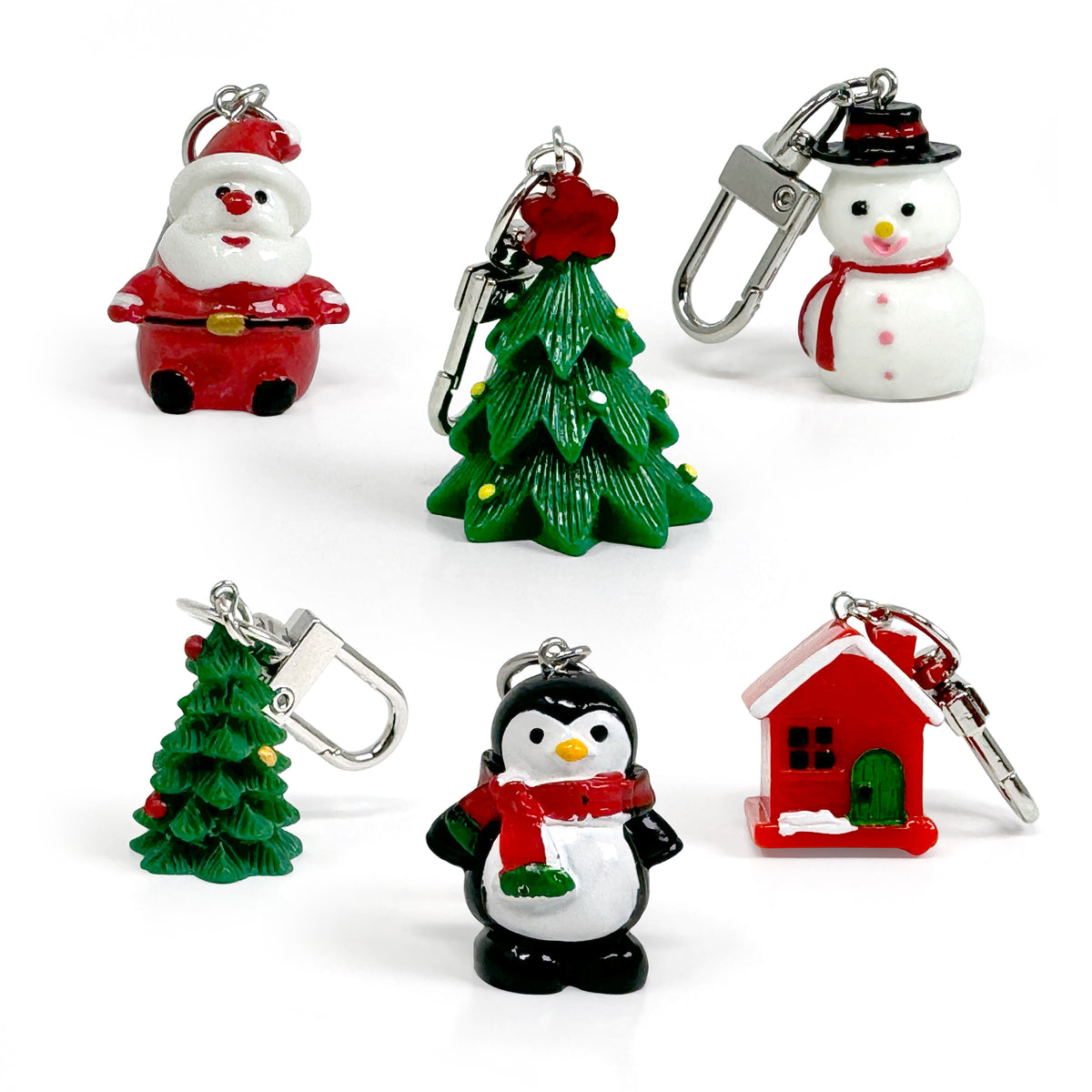 Festive Christmas Keychains & Bag Charms Set | Rainbow Unicorn Birthday ...