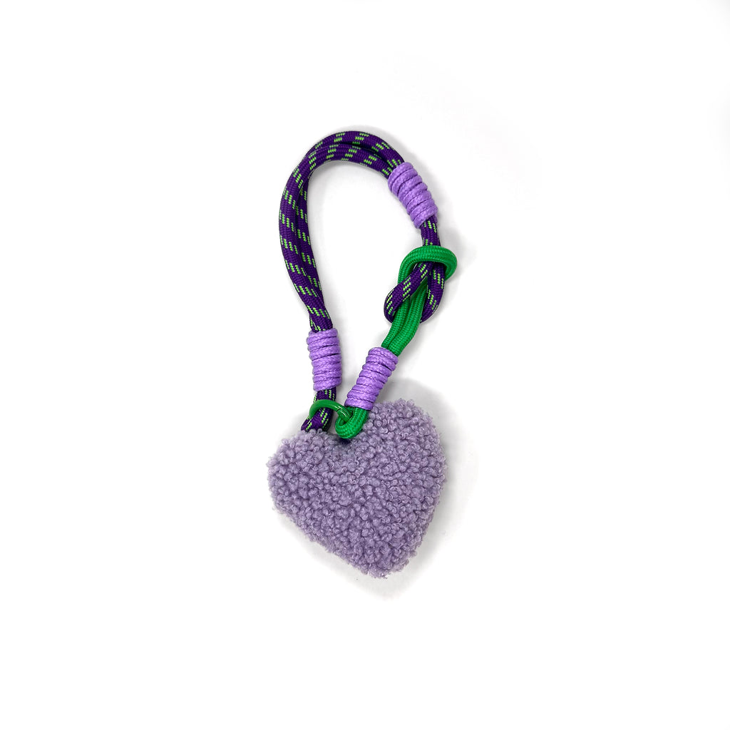 Plush Heart Keychain / Bag Charm, Super fuzzy Y2K Charm