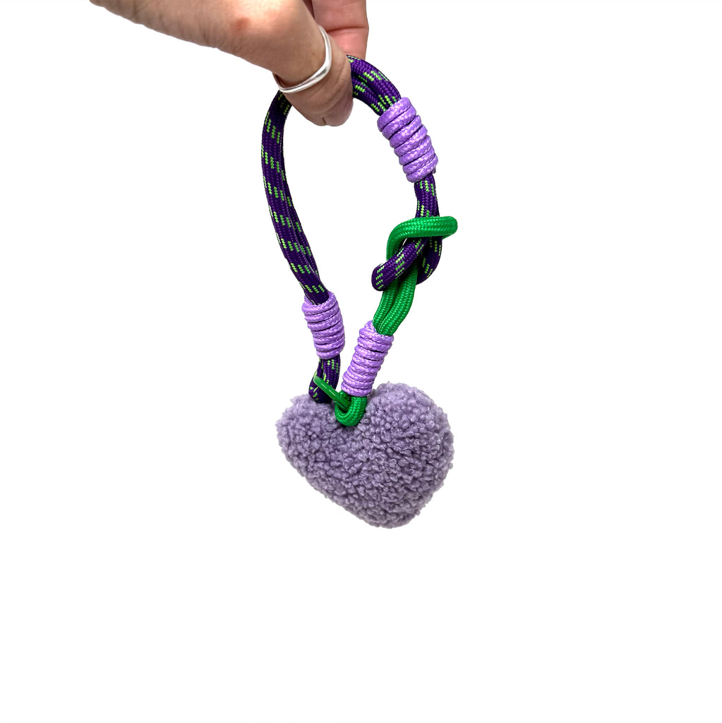 Plush Heart Keychain / Bag Charm, Super fuzzy Y2K Charm