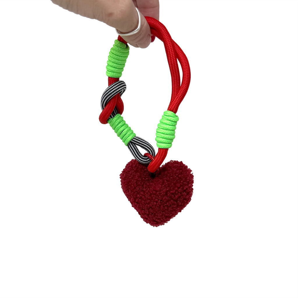 Plush Heart Keychain / Bag Charm, Super fuzzy Y2K Charm