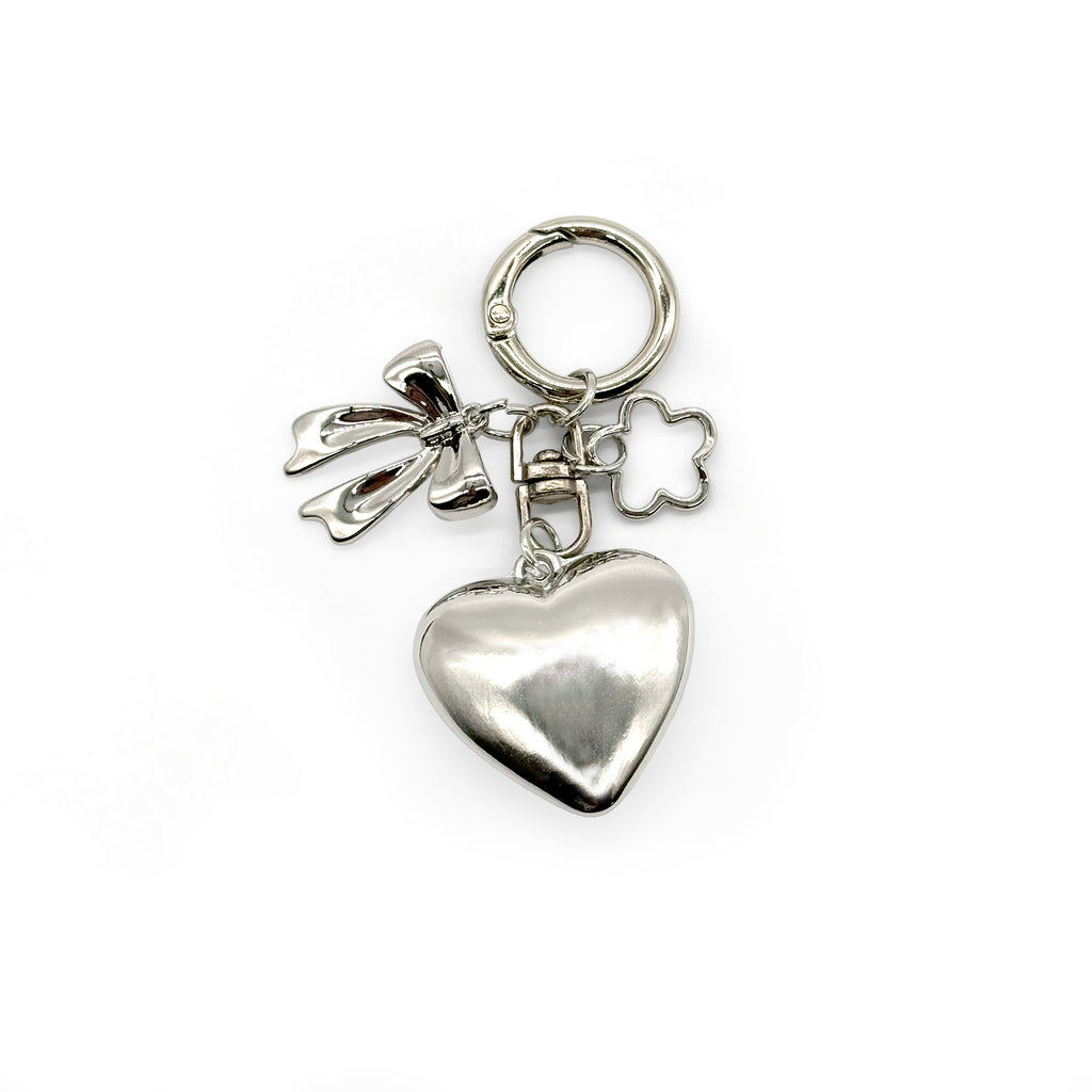 Silver Heart Keychain / Bag Charm