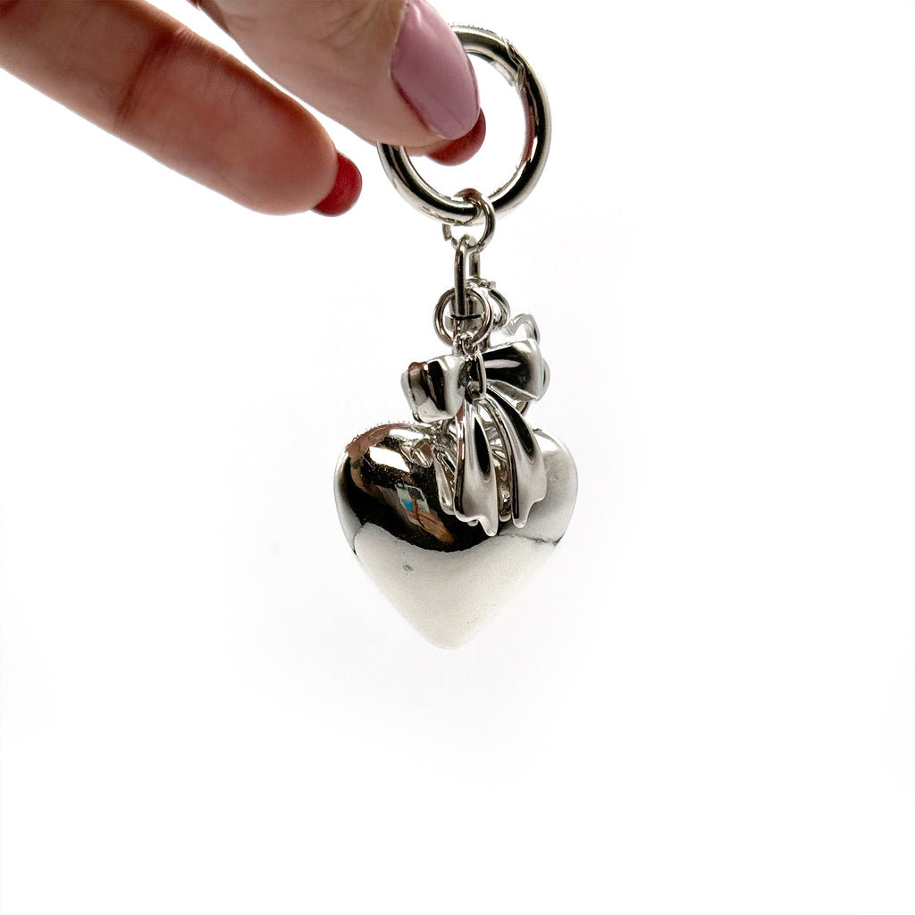 Silver Heart Keychain / Bag Charm