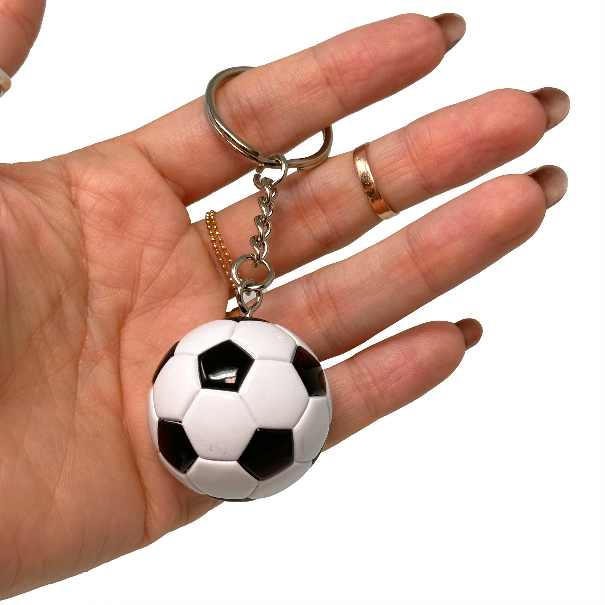 Soccer Ball Keychain – Realistic Futbol Bag Charm | Rainbow