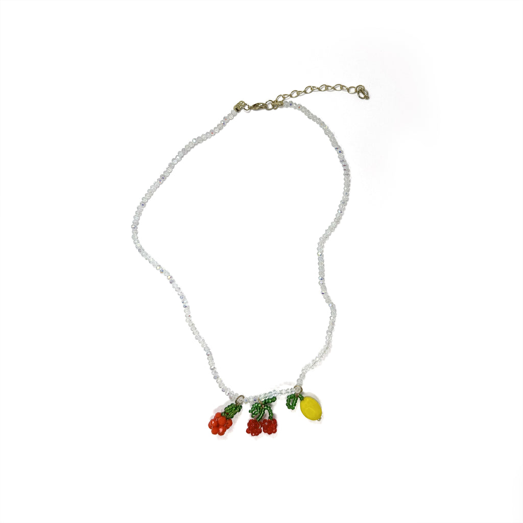 Tropical Punch 🍋🍒 Beaded Necklace