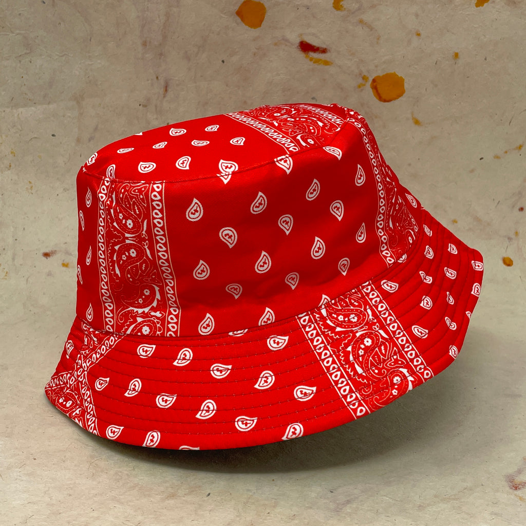 Bandana Print Riley Bucket Hat – Unisex Cotton Spring/Summer Hat