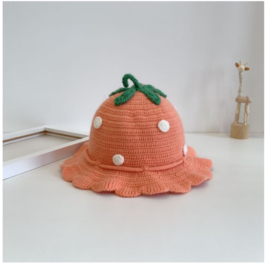 Strawberry Knit Kid's Bucket Hat
