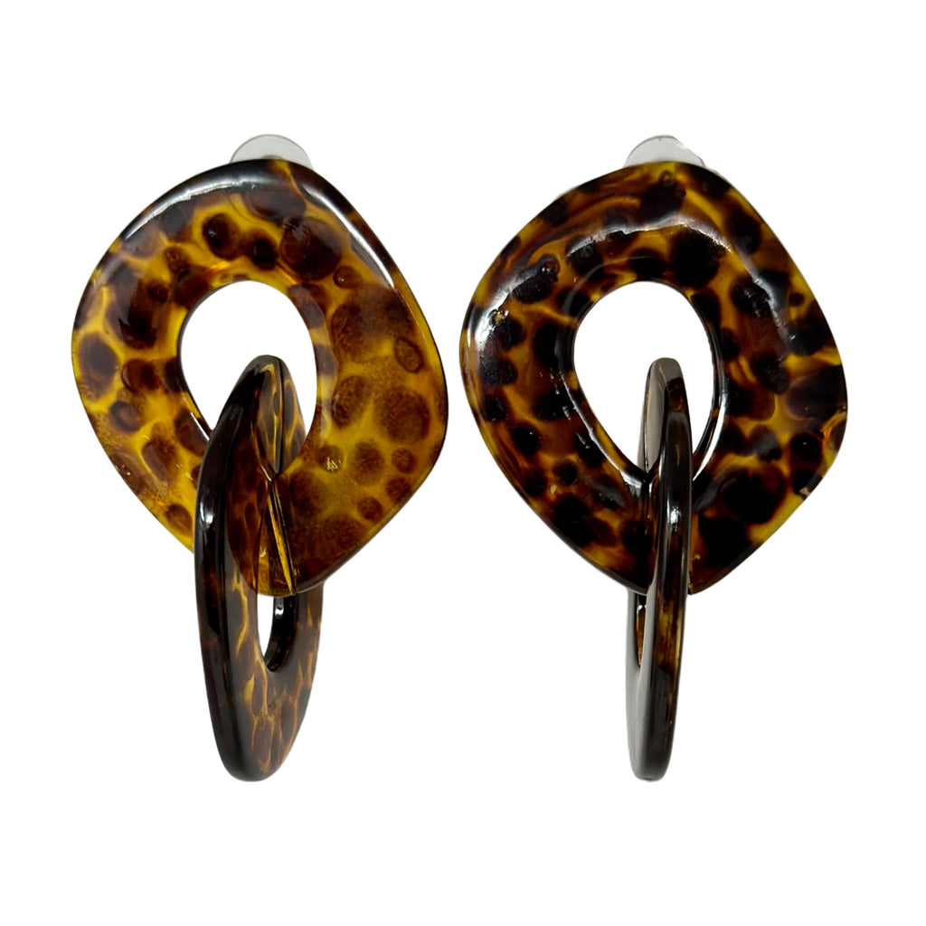 Tortoiseshell Double Hoop Earrings