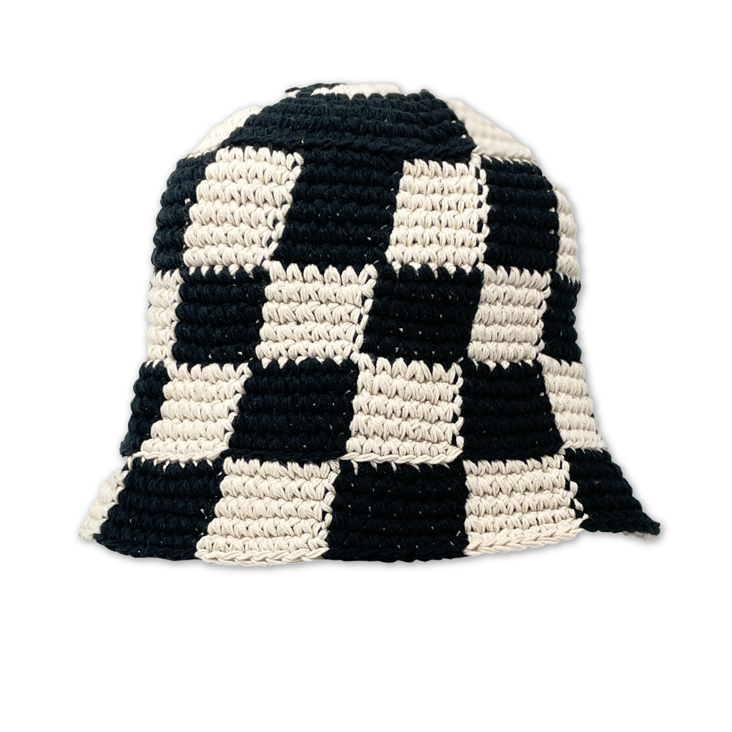 Crocheted Checkerboard Bucket Hat